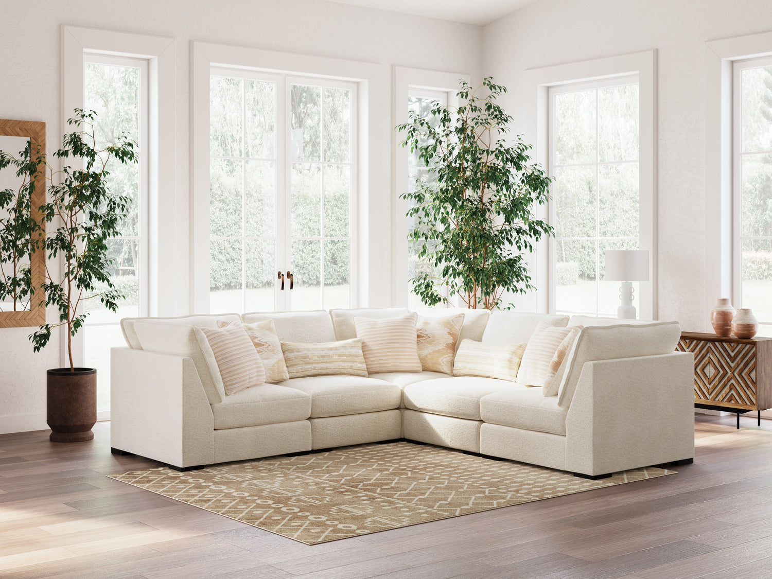 Donelson Creek Vanilla 5-Piece Sectional - 48002S1