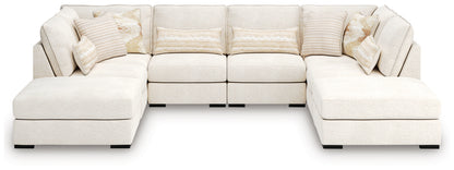 Donelson Creek Vanilla 6-Piece Sectional and Ottoman - 48002U2