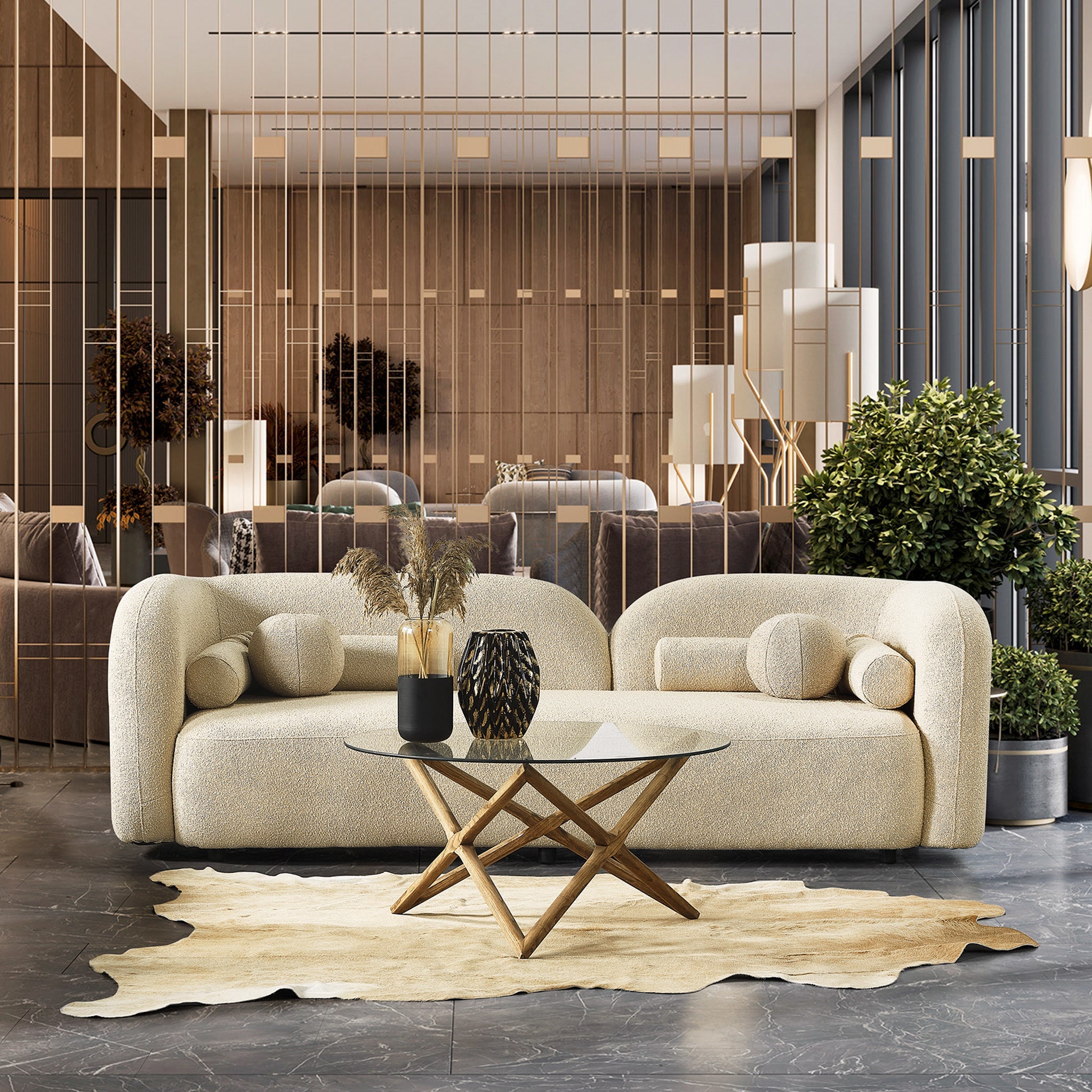 Donna Japandi Style Boucle Sofa - SOF02600701
