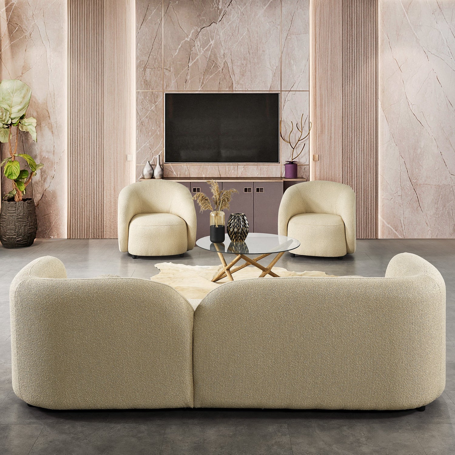 Donna Japandi Style Boucle Sofa - SOF02600701