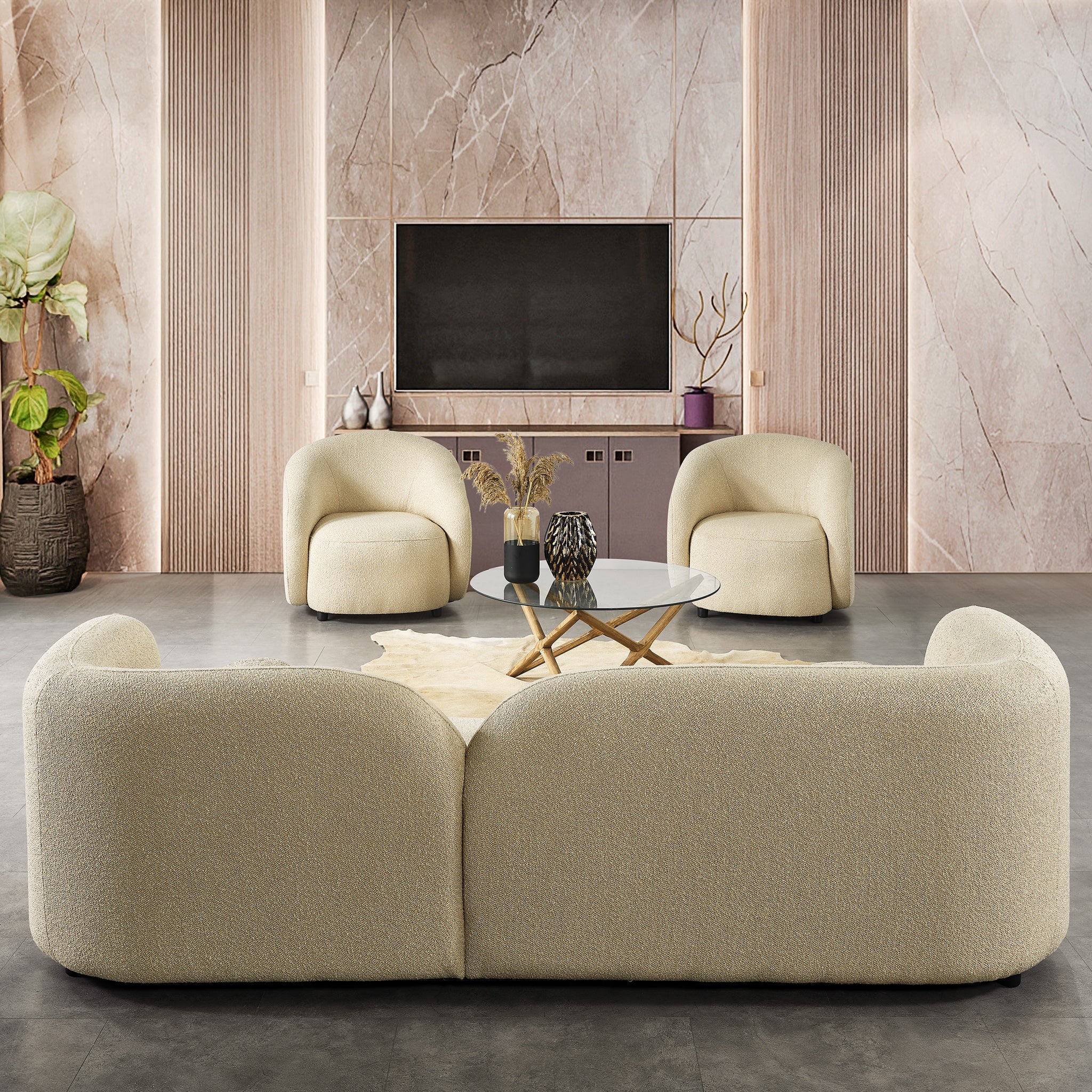 Donna Japandi Style Boucle Sofa - SOF02600701