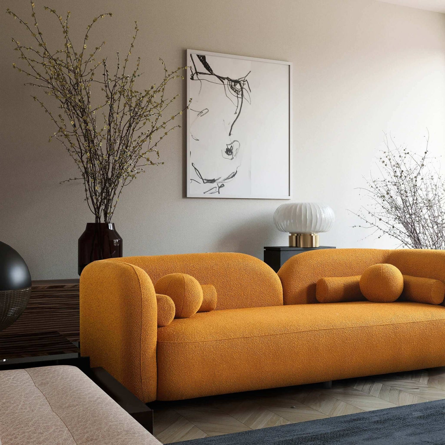 Donna Japandi Style Boucle Sofa - SOF02600702