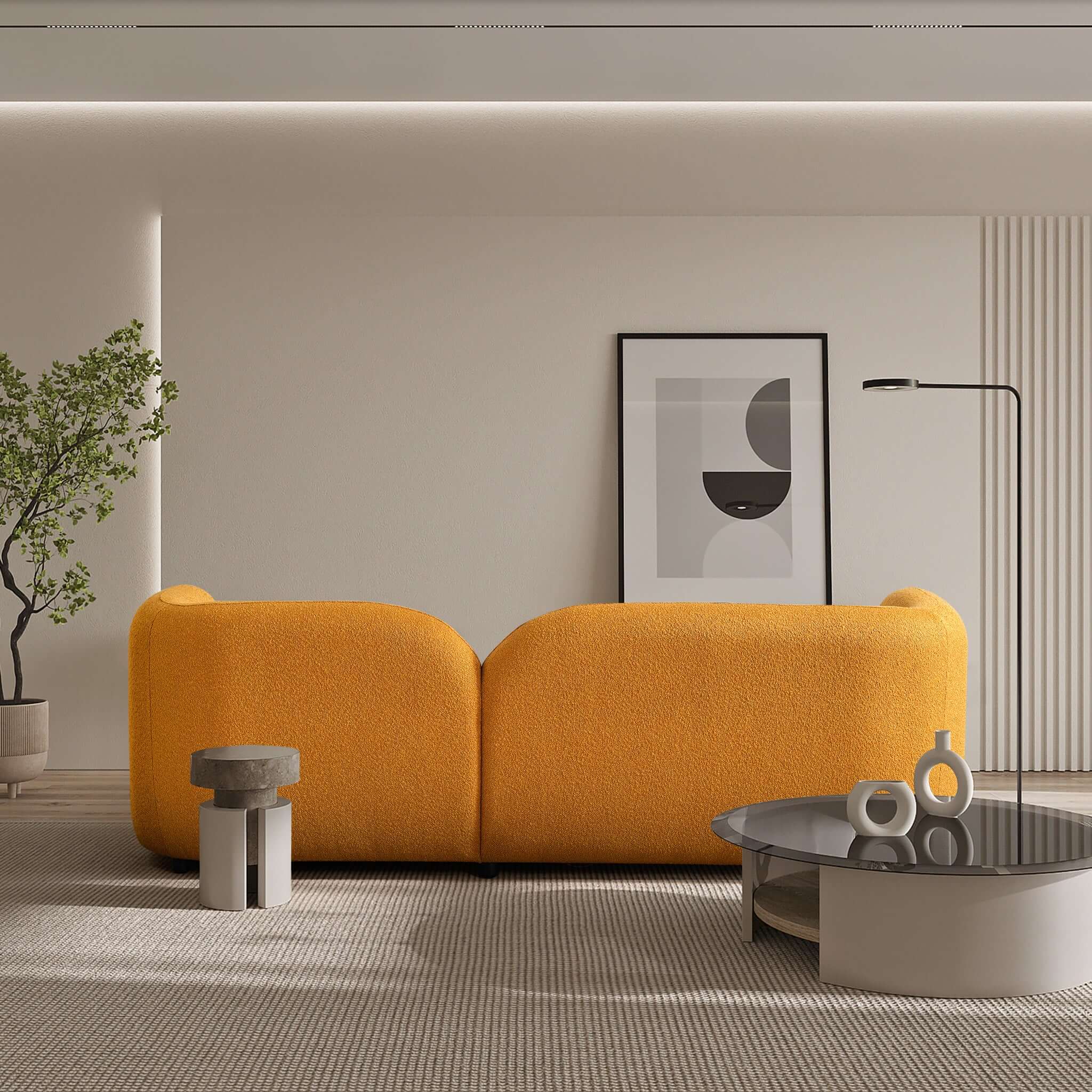 Donna Japandi Style Boucle Sofa - SOF02600702