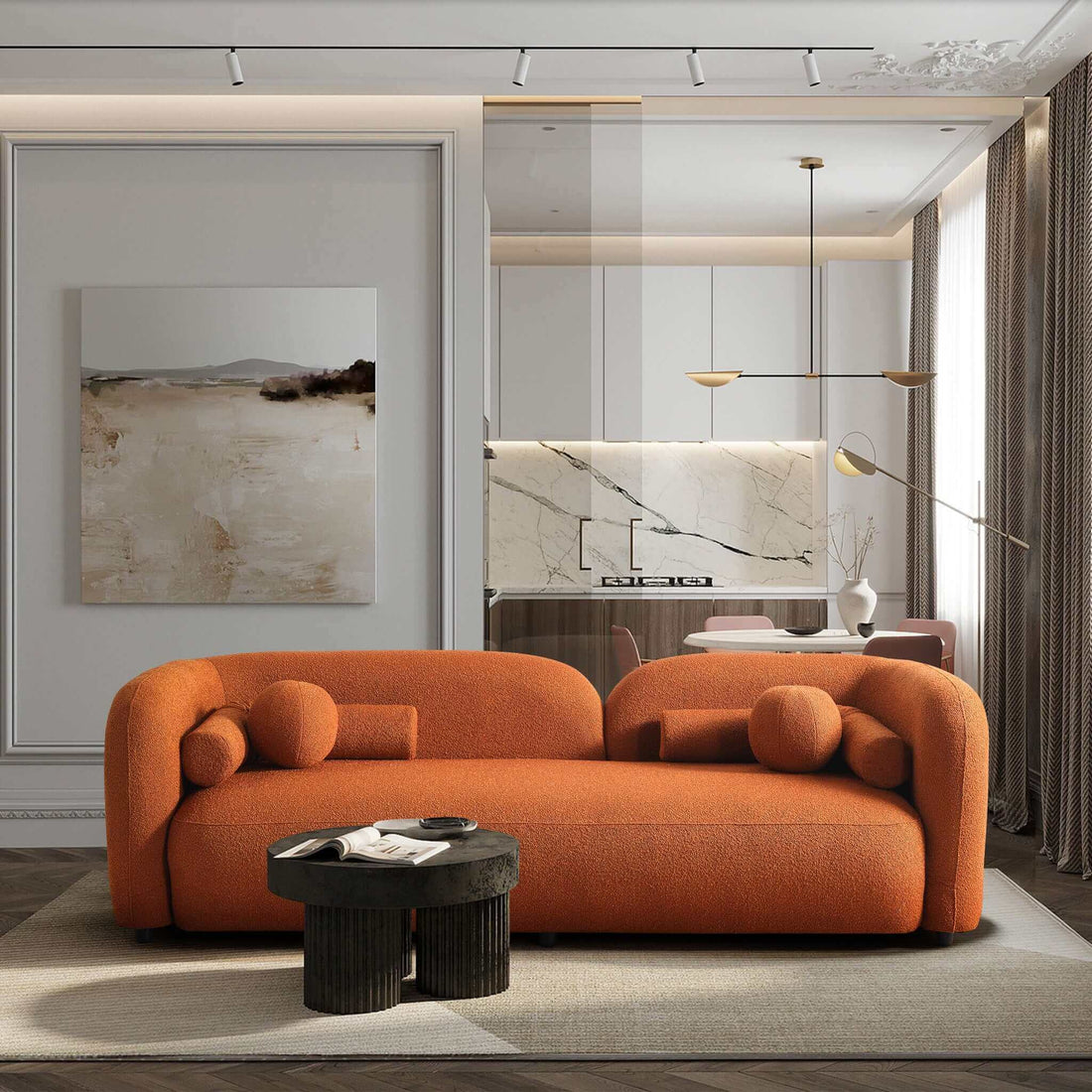 Donna Japandi Style Boucle Sofa - SOF02600703