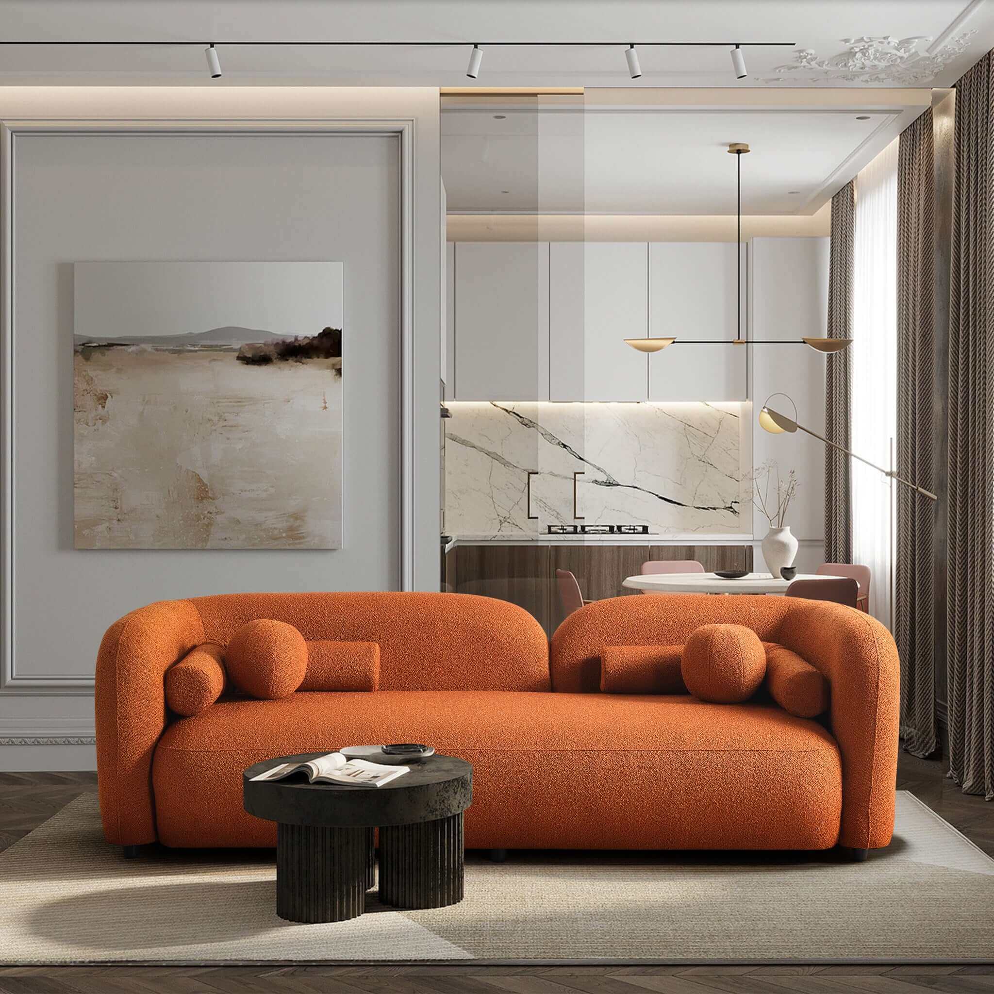 Donna Japandi Style Boucle Sofa - SOF02600703