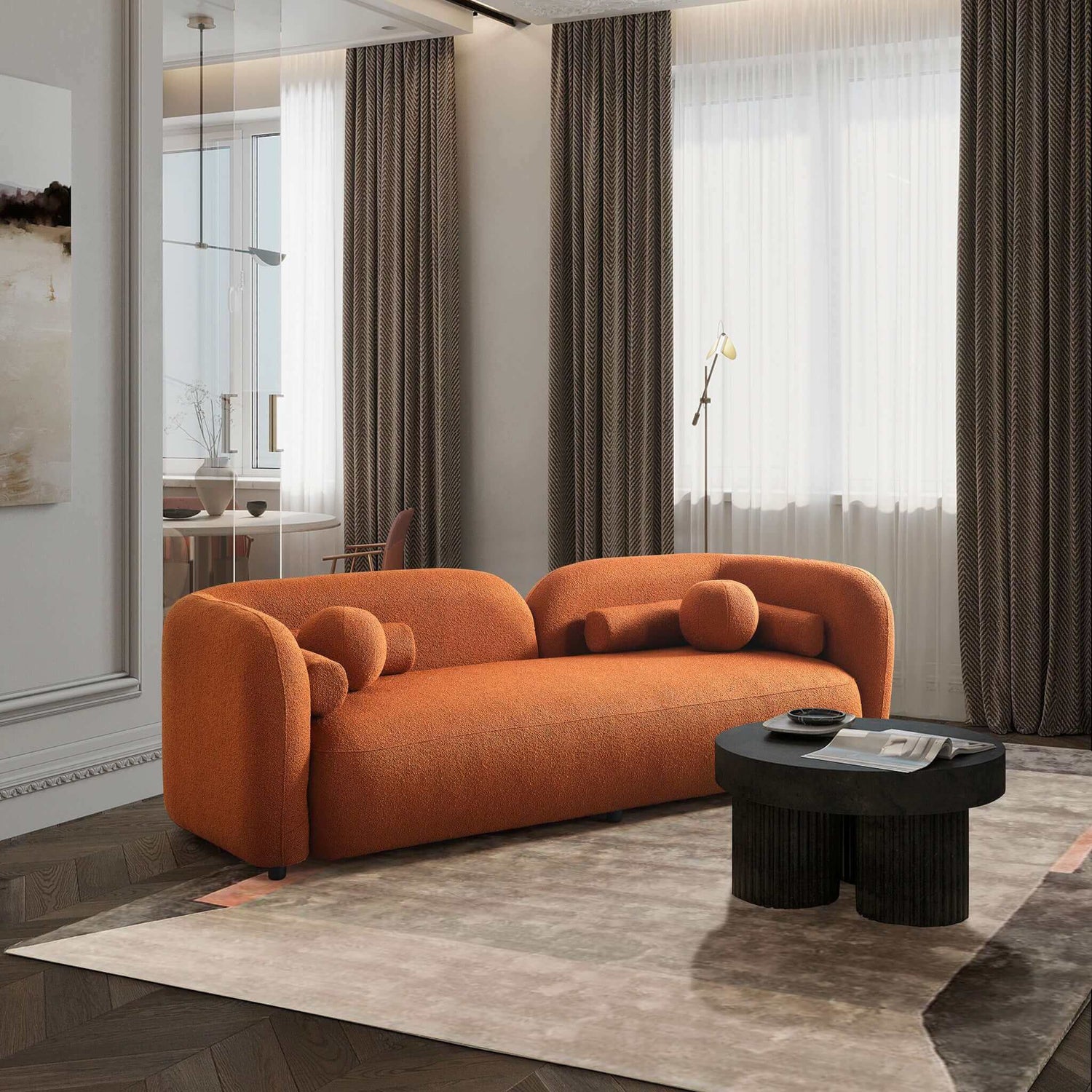 Donna Japandi Style Boucle Sofa - SOF02600703