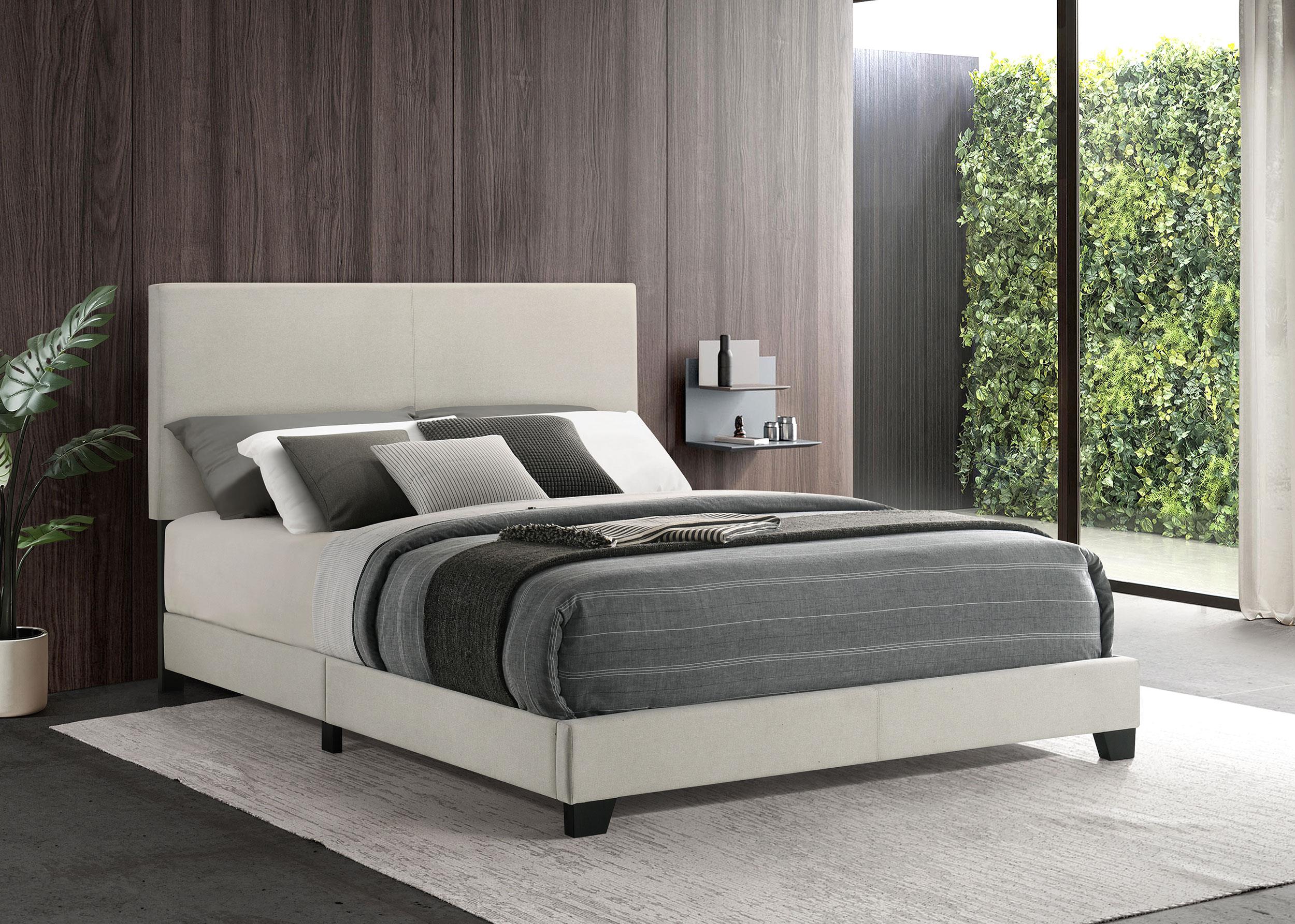 Dorian Fabric Upholstered Queen Panel Bed Cream - 300852Q