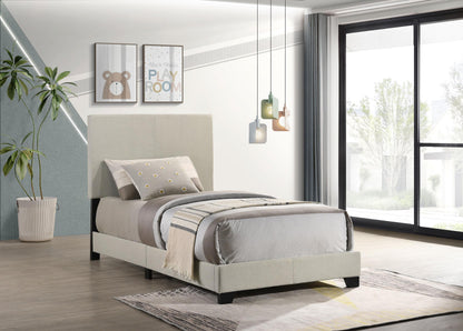 Dorian Fabric Upholstered Twin Panel Bed Cream - 300852T