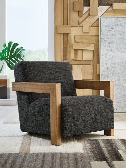 Dorney Charcoal/Brown Accent Chair - A3000799