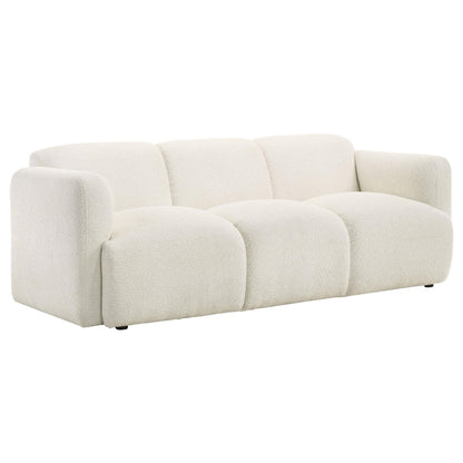 Dorset 2-piece Upholstered Round Track Arm Sofa Set White - 509811-S2