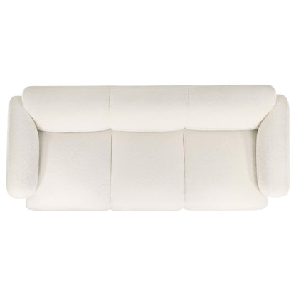 Dorset 2-piece Upholstered Round Track Arm Sofa Set White - 509811-S2