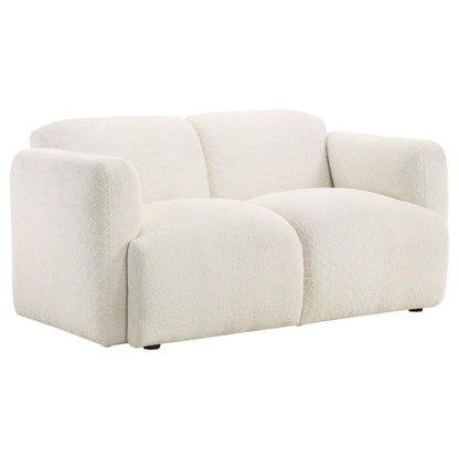 Dorset 2-piece Upholstered Round Track Arm Sofa Set White - 509811-S2