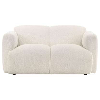 Dorset 2-piece Upholstered Round Track Arm Sofa Set White - 509811-S2