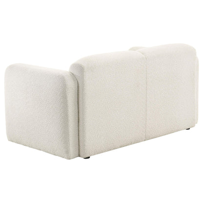Dorset 2-piece Upholstered Round Track Arm Sofa Set White - 509811-S2