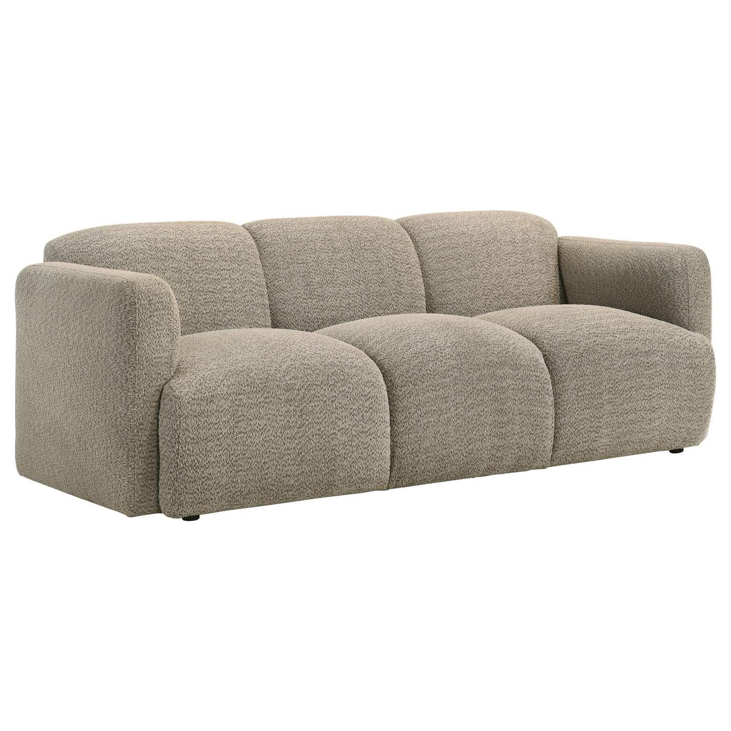 Dorset 3-piece Upholstered Round Track Arm Sofa Set Brown - 509814-S3