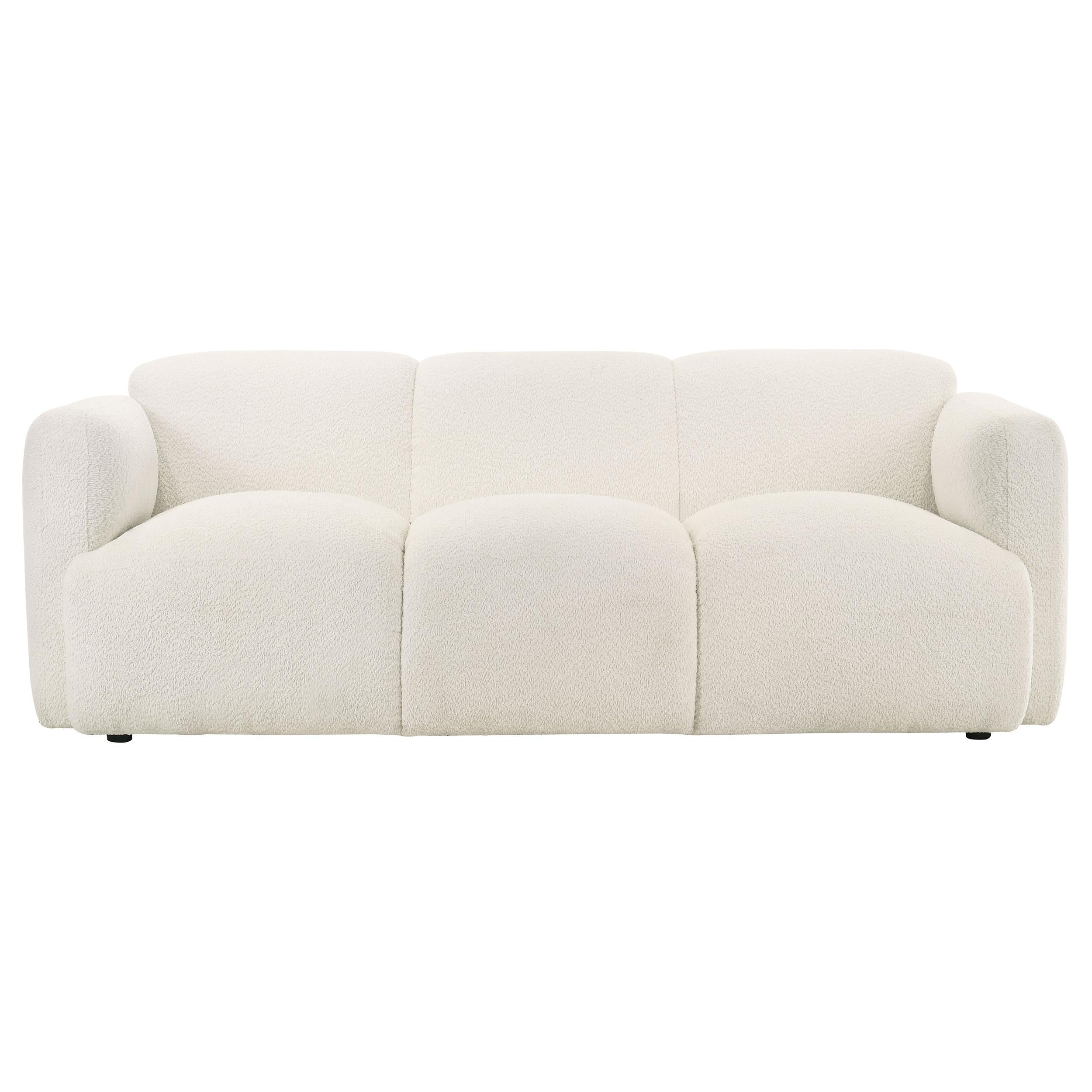 Dorset 3-piece Upholstered Round Track Arm Sofa Set White - 509811-S3