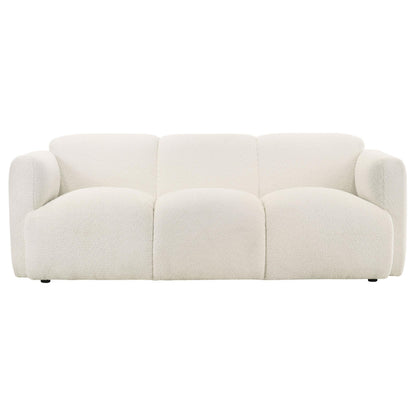 Dorset 3-piece Upholstered Round Track Arm Sofa Set White - 509811-S3