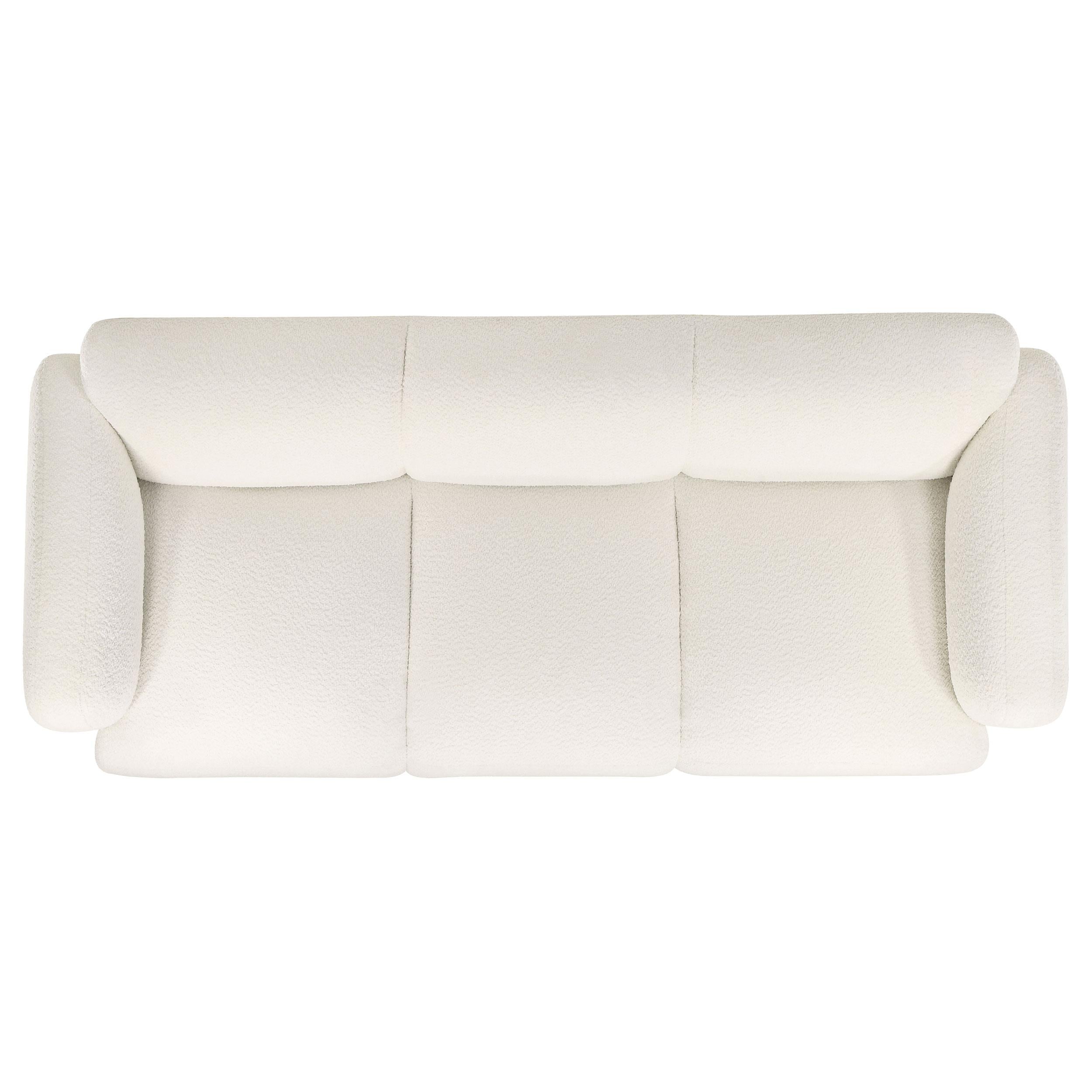 Dorset 3-piece Upholstered Round Track Arm Sofa Set White - 509811-S3