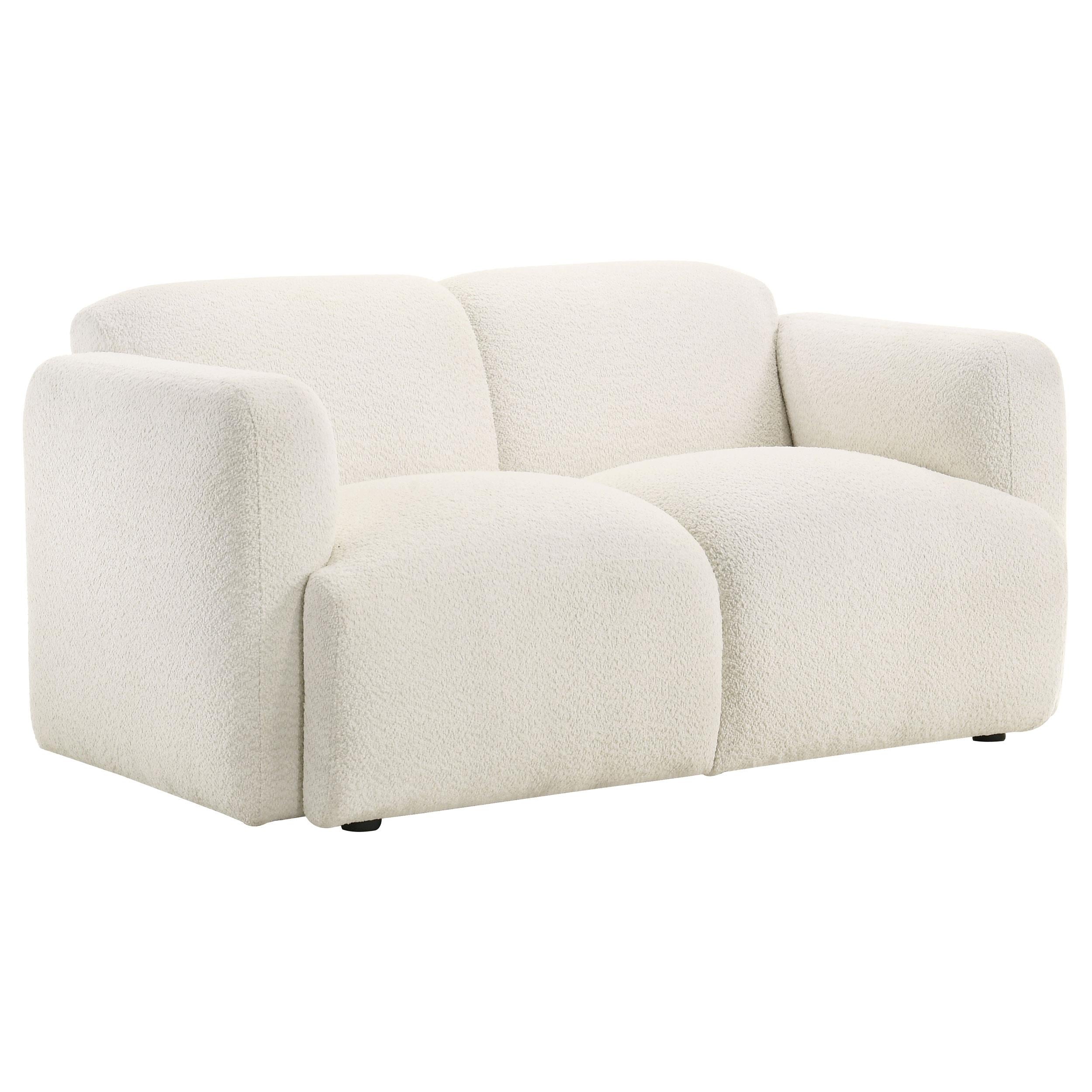 Dorset 3-piece Upholstered Round Track Arm Sofa Set White - 509811-S3