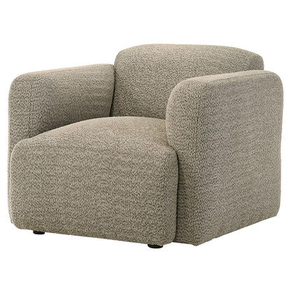 Dorset Fabric Upholstered Round Track Arm Accent Chair Brown - 509816