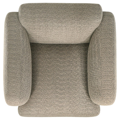 Dorset Fabric Upholstered Round Track Arm Accent Chair Brown - 509816