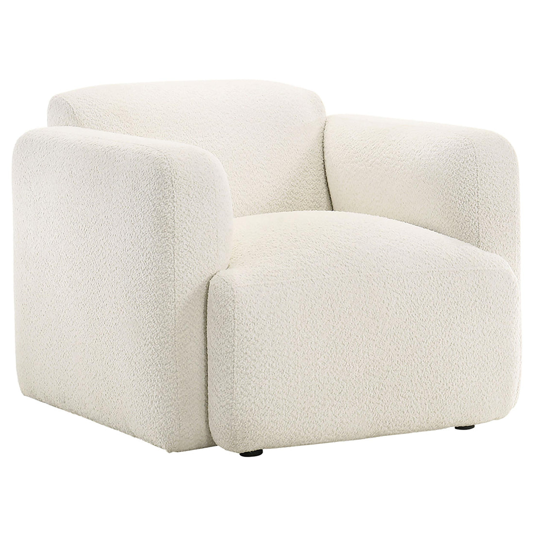 Dorset Fabric Upholstered Round Track Arm Accent Chair White - 509813