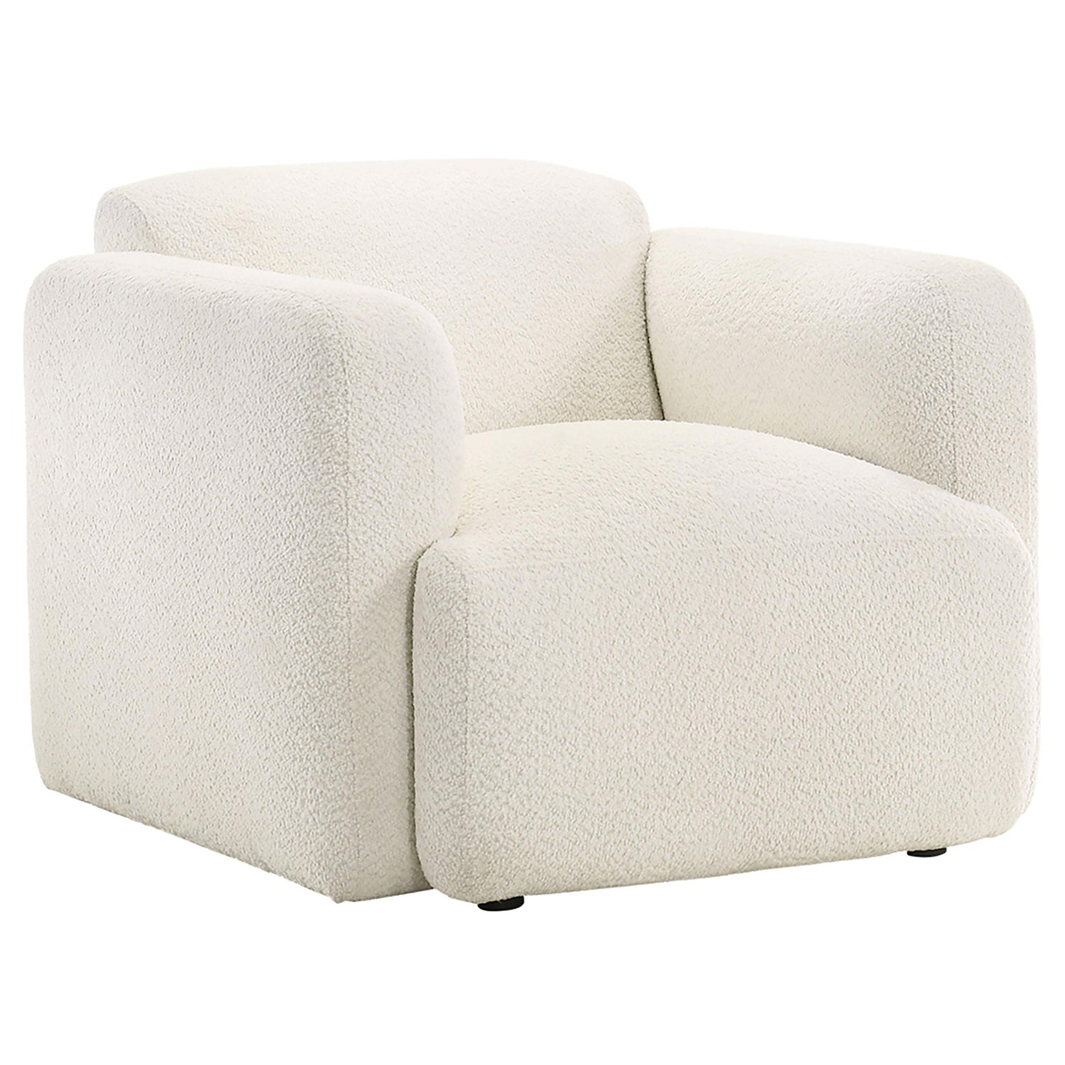 Dorset Fabric Upholstered Round Track Arm Accent Chair White - 509813