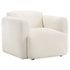 Dorset Fabric Upholstered Round Track Arm Accent Chair White - 509813