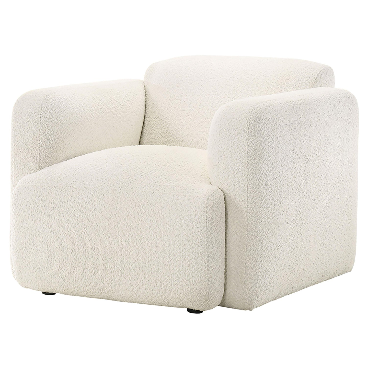 Dorset Fabric Upholstered Round Track Arm Accent Chair White - 509813