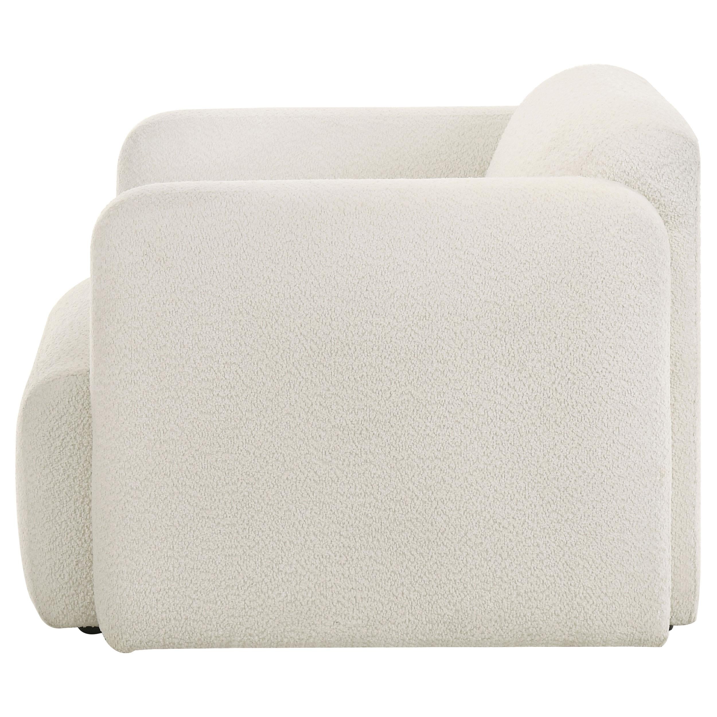 Dorset Fabric Upholstered Round Track Arm Accent Chair White - 509813