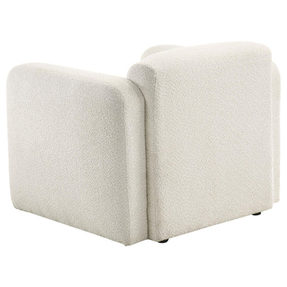 Dorset Fabric Upholstered Round Track Arm Accent Chair White - 509813