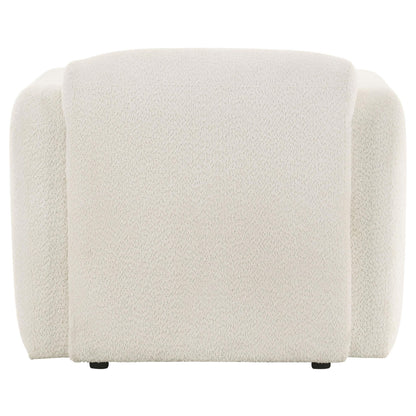 Dorset Fabric Upholstered Round Track Arm Accent Chair White - 509813