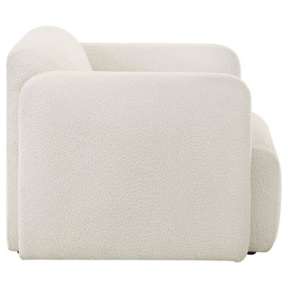 Dorset Fabric Upholstered Round Track Arm Accent Chair White - 509813
