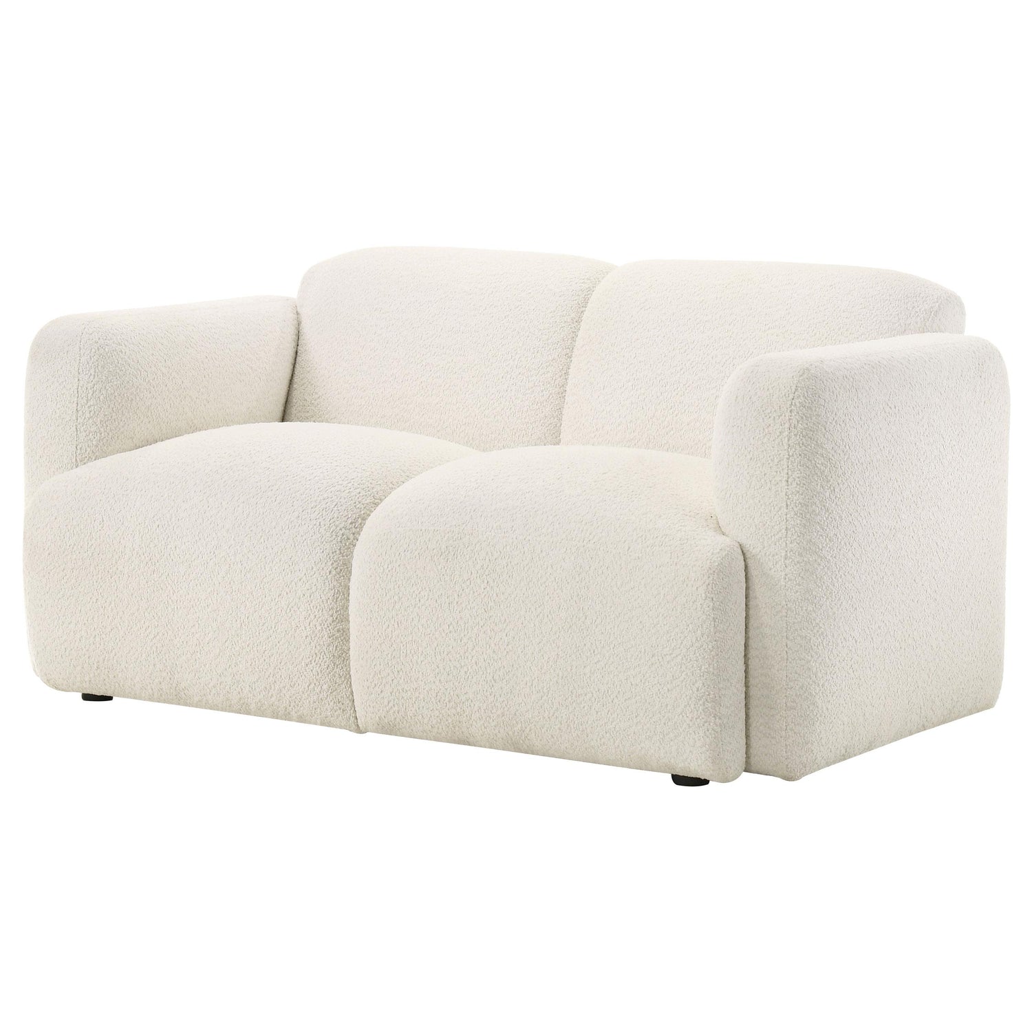 Dorset Fabric Upholstered Round Track Arm Loveseat White - 509812
