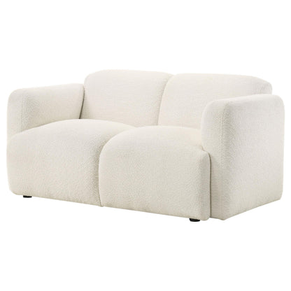 Dorset Fabric Upholstered Round Track Arm Loveseat White - 509812