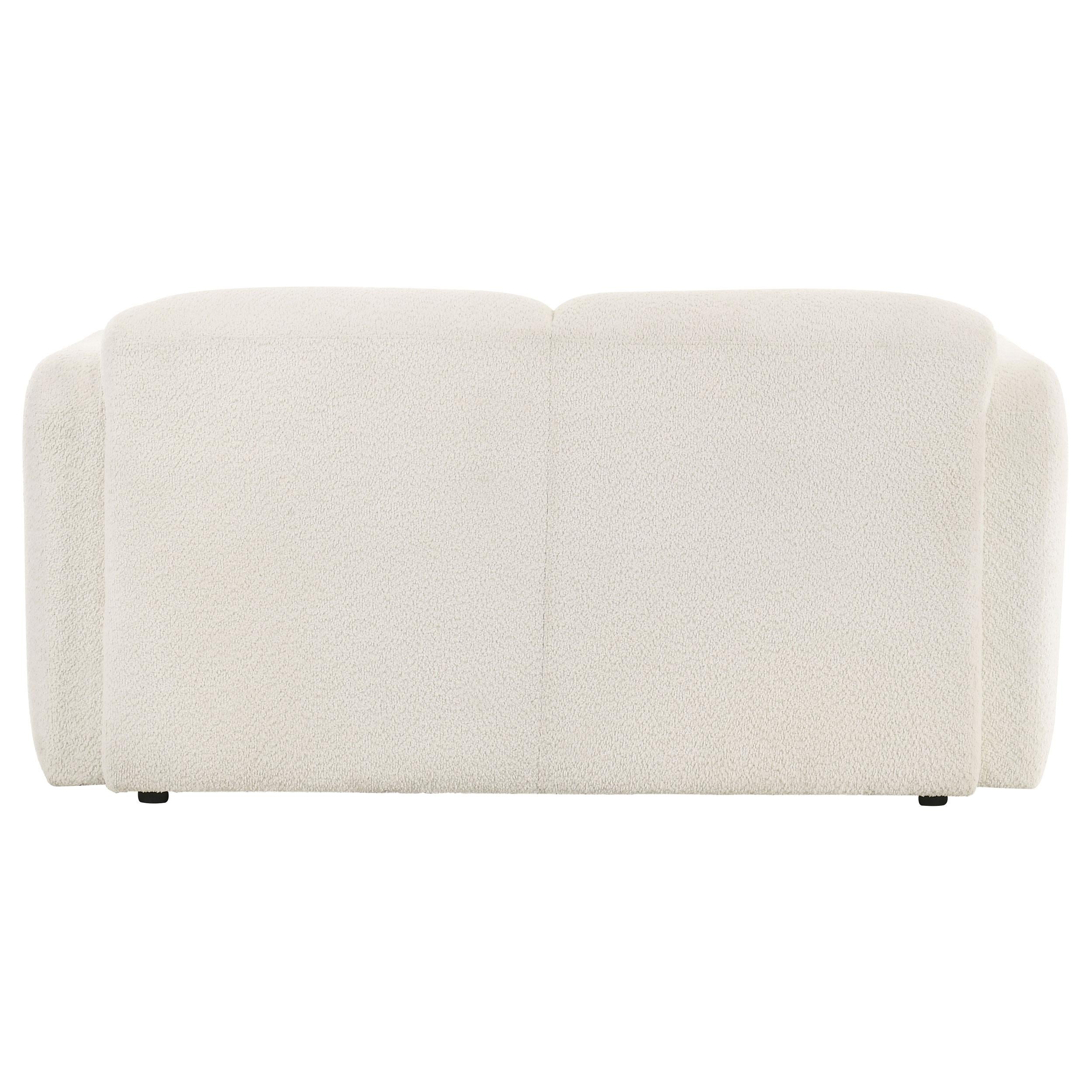 Dorset Fabric Upholstered Round Track Arm Loveseat White - 509812