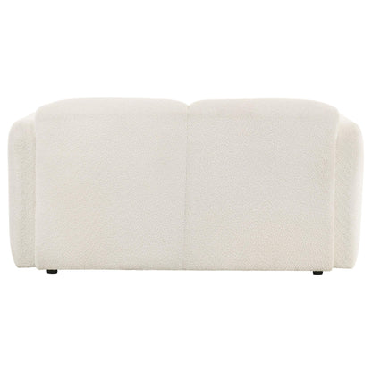 Dorset Fabric Upholstered Round Track Arm Loveseat White - 509812