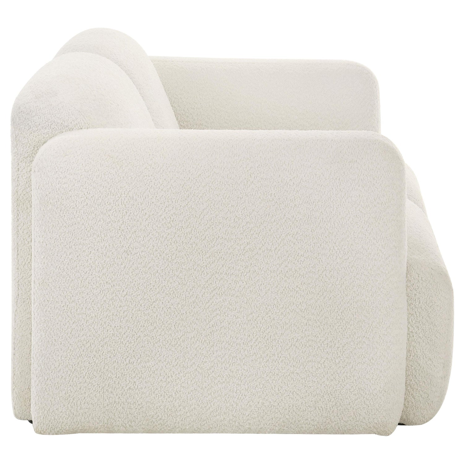 Dorset Fabric Upholstered Round Track Arm Loveseat White - 509812