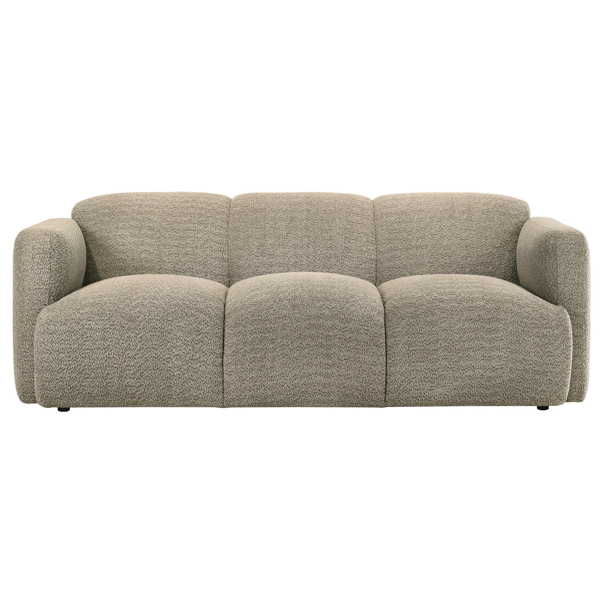 Dorset Fabric Upholstered Round Track Arm Sofa Brown - 509814