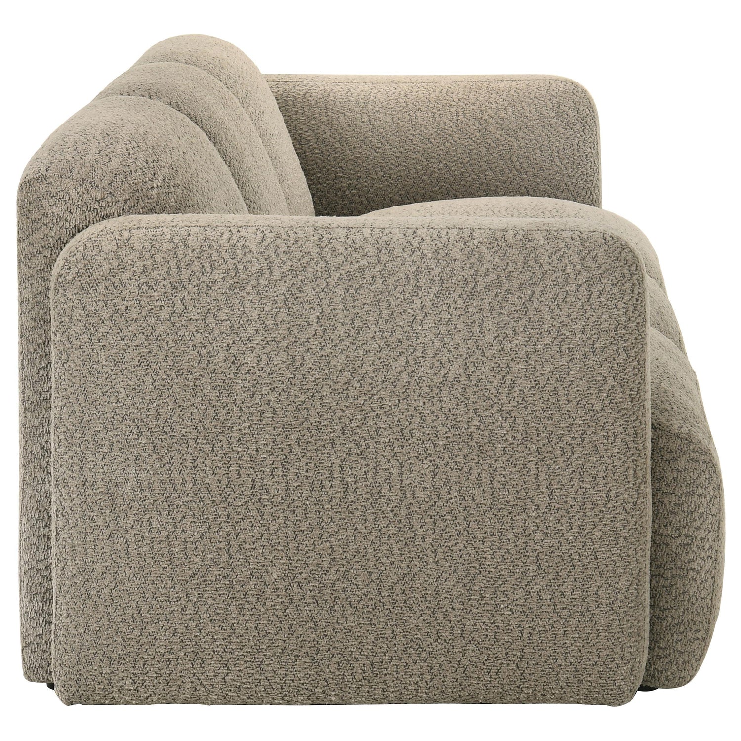 Dorset Fabric Upholstered Round Track Arm Sofa Brown - 509814