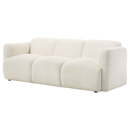 Dorset Fabric Upholstered Round Track Arm Sofa White - 509811