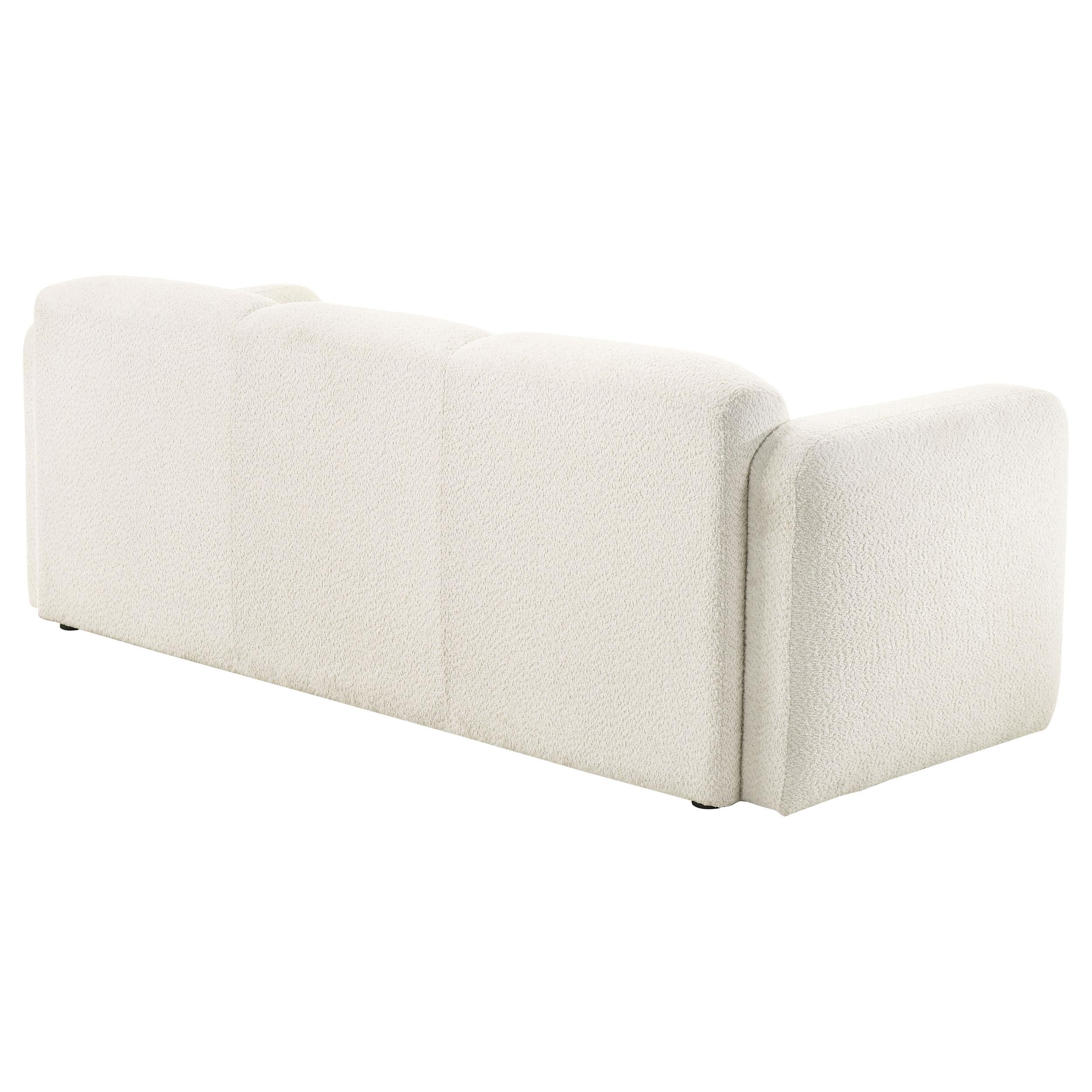 Dorset Fabric Upholstered Round Track Arm Sofa White - 509811