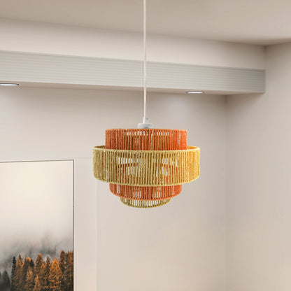 Dorset Pendant Lamp - White and Natural/Terracotta - PNL04102401