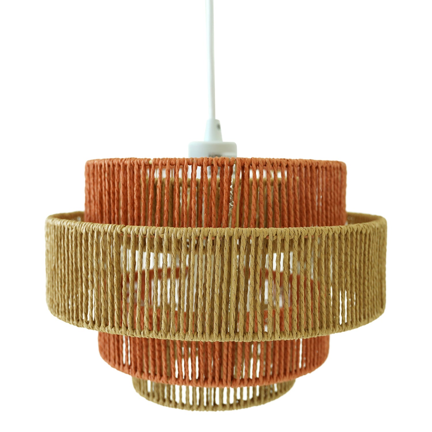 Dorset Pendant Lamp - White and Natural/Terracotta - PNL04102401