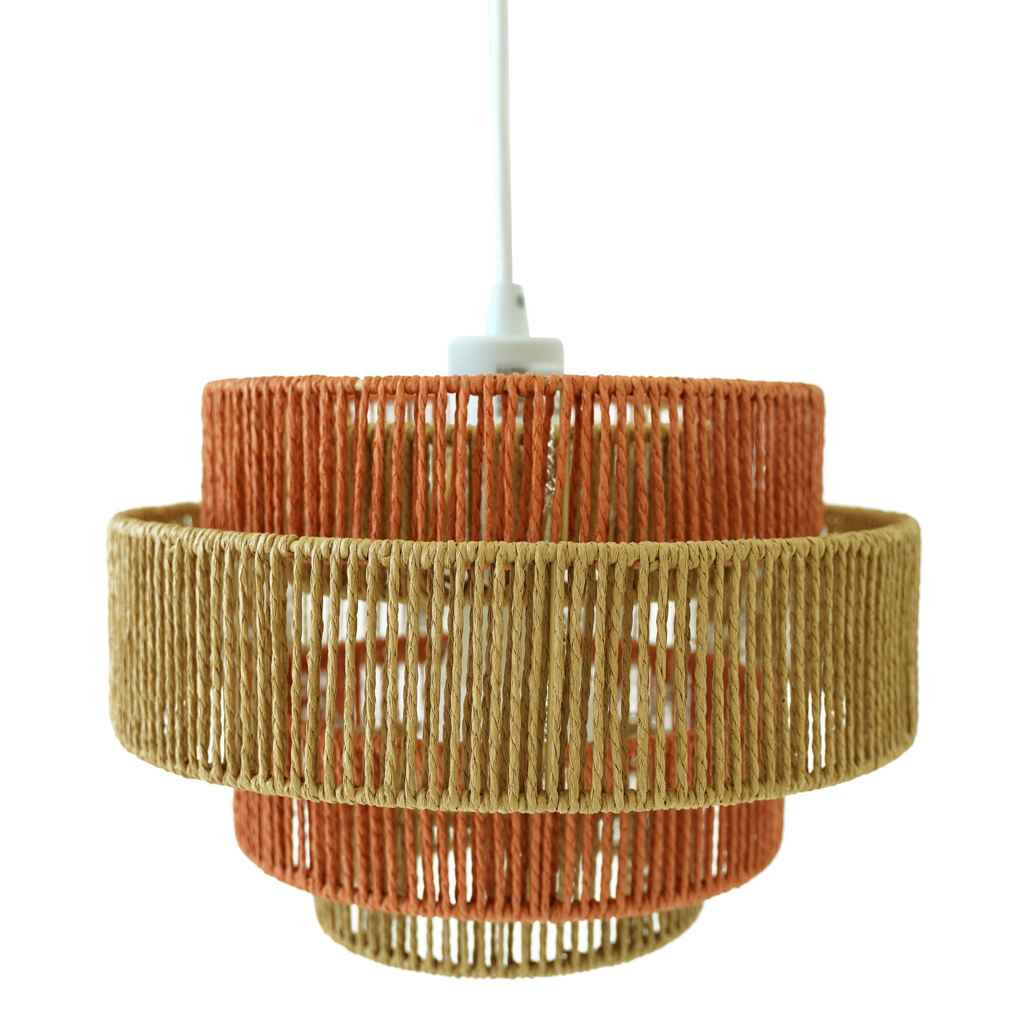 Dorset Pendant Lamp - White and Natural/Terracotta - PNL04102401