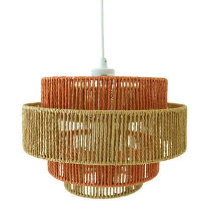 Dorset Pendant Lamp - White and Natural/Terracotta - PNL04102401