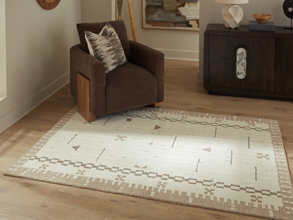 Dot Cream/Brown/Taupe Medium Rug - R407652