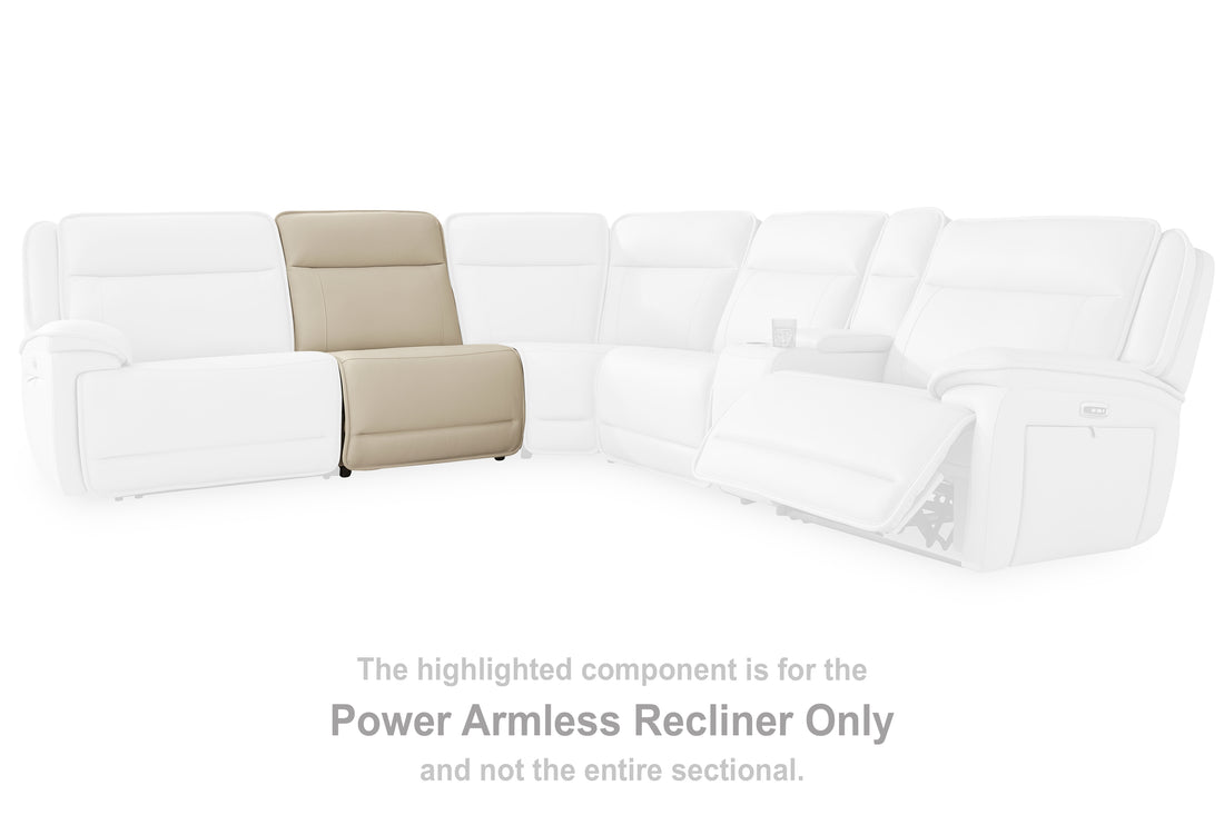 Double Deal Almond Power Armless Recliner - U1300131
