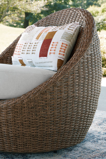 Double Point Beige Outdoor Loveseat/2 Swivel Chairs (Set of 3) - PCP503-070