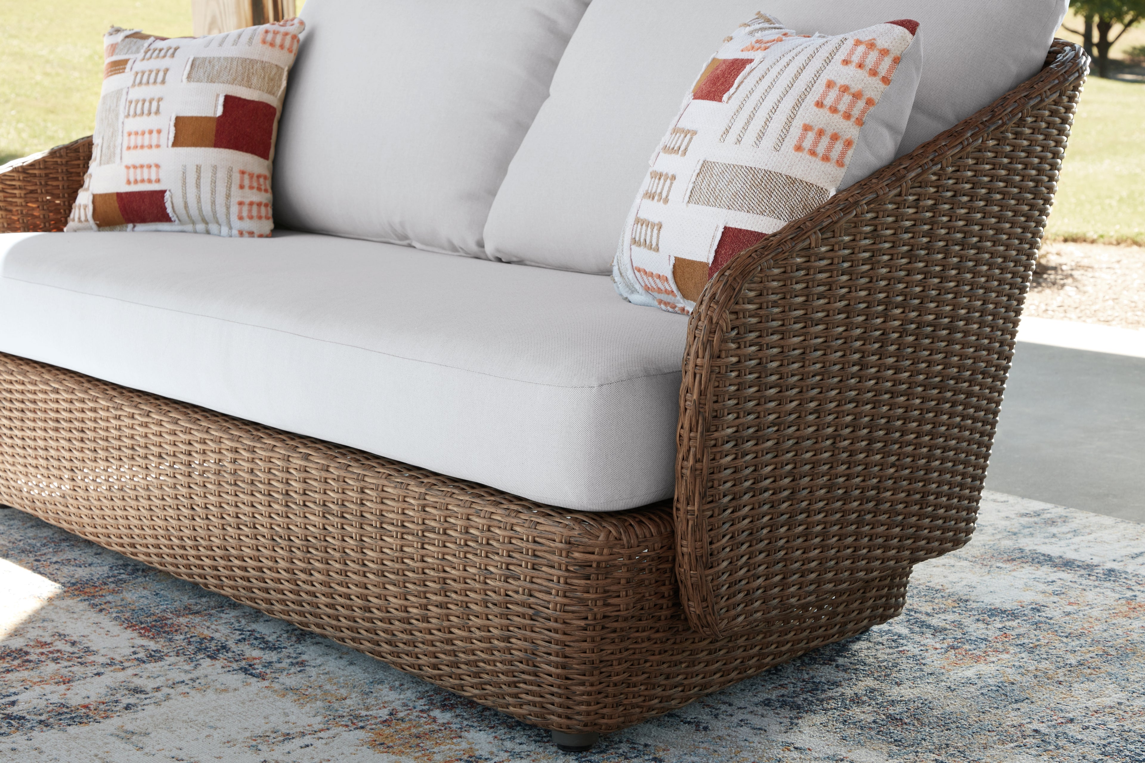 Double Point Beige Outdoor Loveseat/2 Swivel Chairs (Set of 3) - PCP503-070
